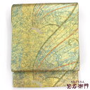 【中古】 袋帯 ふくろ帯 リサイクル レディース 正絹 金 蝶々 長さ427cm 幅31cm 仕立て上がり帯 リサイクル帯 あす楽対応