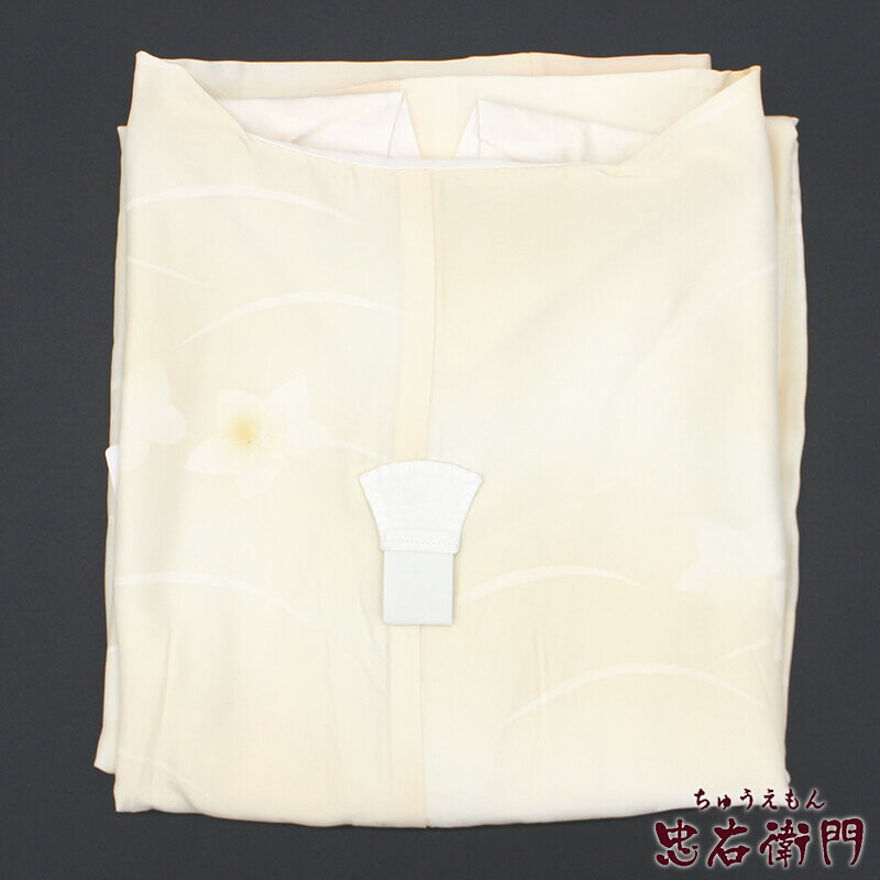 リサイクル着物 リサイクル 長襦袢 長じゅばん レディース 正絹 クリームベージュ 花柄 身丈124cm 裄丈65cm 汚れあり 【中古】 即日発送