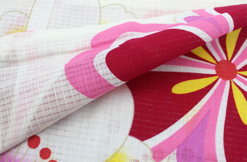 【新品】 浴衣 レディース ゆかた フリーサイズ 単品 綿 花火大会 夏祭り 白 ピンク 赤 黄 梅 水玉 かわいい