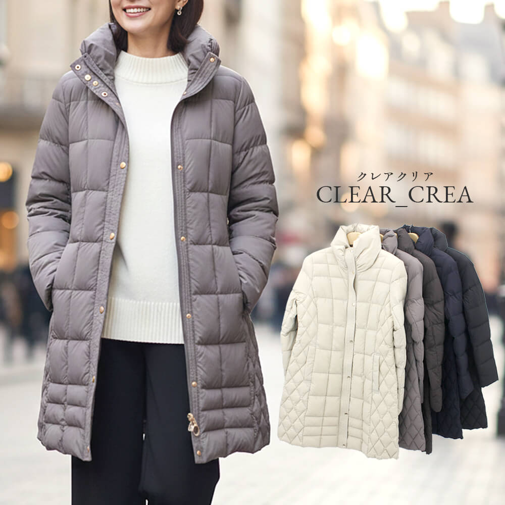 【お買い物マラソン 買い回りでポイントUP】【冬物ファイナルSALE｜50％OFF】コート レディース バーゲン ダウン 長袖 キルティング スタイリッシュ カジュアル ドレッシー 2025年秋冬 40号 フリーサイズ サンドール クリアクレア