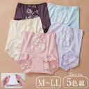 [GW期間中は全品ポイント5倍＆2品で5％OFFクーポン] [5枚組] 女性用 華やかレース使いの 安心ショーツ 深履き 1分丈 35cc 5色セット M L LL ピンク ベージュ ボルドー レディース 頻尿 軽失禁 吸水ショーツ 尿漏れ 失禁パンツ 消臭 綿 尿漏れパッド 婦人 あったか 暖か