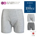 [マラソン限定 10％OFFクーポン対象] [1枚] 男性用 日本製 失禁パンツ 前開き トランクス ボーダー柄 100cc M L LL グレー ブラック 抗菌消臭 頻尿 吸水ショーツ 尿漏れ おねしょ 綿100％ コットン 父の日 介護 安心パンツ 紳士 紳士 あったか 暖か