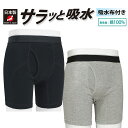 [GW期間中は全品ポイント5倍＆2品で5％OFFクーポン] [1枚] 男性用 日本製 パッドがない 絶対バレない エチケットロングニットパンツ 吸水速乾 抗菌消臭 吸水ショーツ 尿漏れ チョイ漏れ トランクス 綿100% あたたか 汗じみ対策 失禁パンツ 安心パンツ 紳士 紳士 あったか