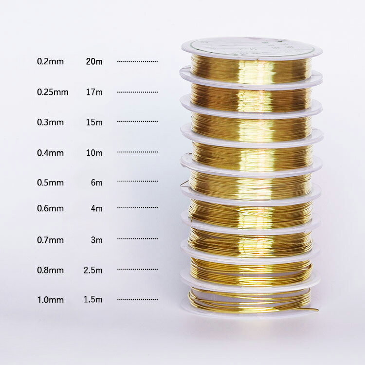 アクセサリーワイヤー 銅線 1巻 クラフトワイヤー アートワイヤー ジュエリーワイヤー ハンドメイド アクセサリーパーツ ゴールド シルバー ピンクゴールド カッパー 金色 銀色 銅色 0.1mm 0.2mm 0.25mm 0.3mm 0.4mm 0.5mm 0.6mm 0.7mm 0.8mm 1.0mm 2