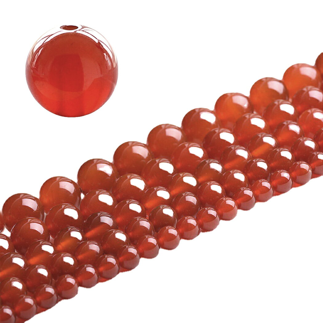【1粒】赤メノウ 赤瑪瑙 レッドアゲート 天然石卸専門 天然石 パワーストーン 連売り 2mm 3mm 4mm 5mm ..