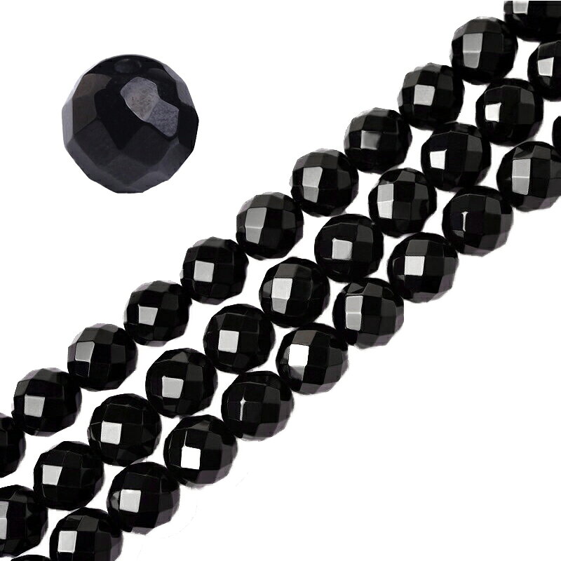 【1粒】オニキス64面カット 天然石卸専門 天然石 パワーストーン 4mm 6mm 8mm 10mm 12mm 14mm 16mm 粒..