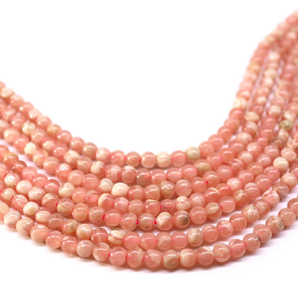 インカローズ 連材 3mm 1連 約38cm 天然石 ハンドメイド素材 パーツ ネックレス アンクレット ブレスレット アクセサリー パワーストーン 幸福な恋愛 結婚 乙女座の守護石