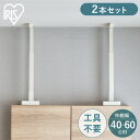 家具転倒防止 突っ張り棒 アイリスオーヤマ 家具転倒防止伸縮棒 Mサイズ 2本セット 伸縮幅 40〜60cm 家具 固定 防災 災害 地震対策 工具不要 簡単取...