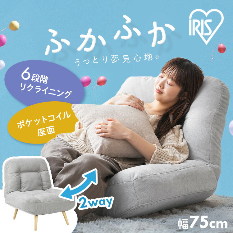 ソファー 一人用 ソファ 一人掛け 脚 取り外し 座椅子 リクライニング おしゃれ 北欧 ロータイプ リクライニングチェア 高座椅子 ポケットコイル 2way 一人暮らし アイリスオーヤマ ポケットコイルソファ WPCSー1S * [2512SS]
