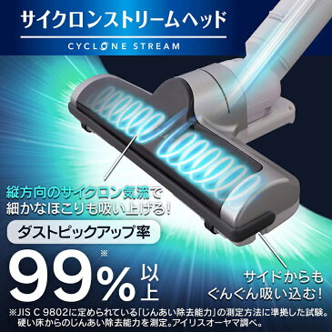 掃除機 コードレス 紙パック式 サイクロン ハンディ スティック IC-SLDC8-W 収納 掃除機 紙パック スティック 充電式 アイリスオーヤマ 2way ヘッド ノズル ブラシ 小型ブラシ アイリス 一人暮らし お掃除 清掃 1年保証