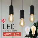LED電球 e26 40W アイリスオーヤマ フィラメント 電球 LED E26 照明 間接照明 おしゃれ 照明器具 アンティーク LED照明 電気 省エネ 天井 電球色 キャンドル色 非調光 led レトロ フィラメント電球 40形相当 LDA4L-G-FC LDF4C-G-FK インテリア *