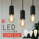 LED電球 e26 60W アイリスオーヤマ フィラメント 電球 LED E26 間接照明 おしゃれ 照明器具 アンティーク LED照明 電気 省エネ 天井 電球色 キャンドル色 非調光 レトロ フィラメント電球 60形相当 LDA7L-G-FC LDF7C-G-FK LDA7C-G-FC インテリア *