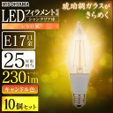 【10個セット】LEDフィラメント電球 琥珀調 キャンドル色 25形相当(230lm) LDF2C-G-E17-FK アイリスオーヤマ