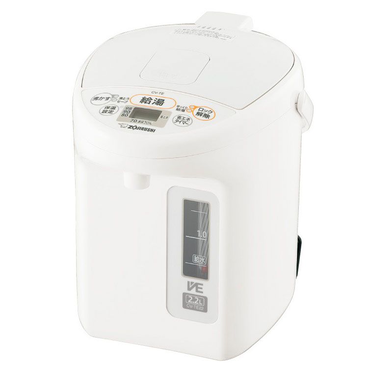 象印 VE電気まほうびん ホワイト CV-TE22-WA 送料無料 ZOJIRUSHI 電気ポット まほうびん 電気魔法瓶 保温 優湯生 cvte22 省エネ 時短 簡単操作 【D】