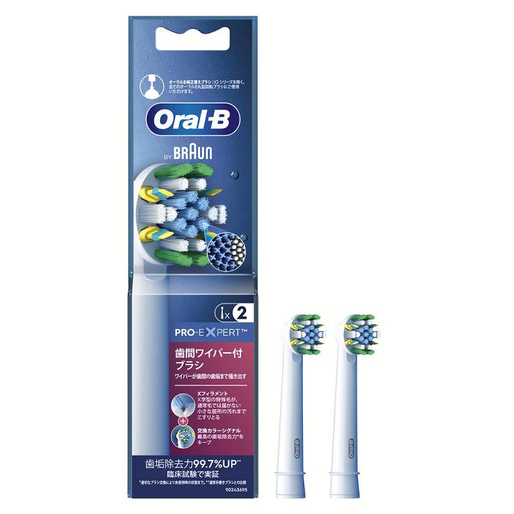 EB25RX-2HB フロスアクションブラシ 2本入 回転式 電動歯ブラシ 歯磨き ソフトラバー 歯垢 取り換え用 P&G