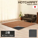 ホットカーペット 2畳 本体 175×175 電気カーペット本体2畳ホットカーペット 床暖房 電気カーペット 2畳 冬家電 ダニ対策 冬 ダニ退治 床マット ラグマット ラグ 足元暖房 足元用 WHC-205GR