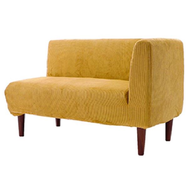 ダイニング ソファー 左肘 コーディロイ生地 イエロー 片肘付き ポケットコイル 日本製 コーナーソファ..