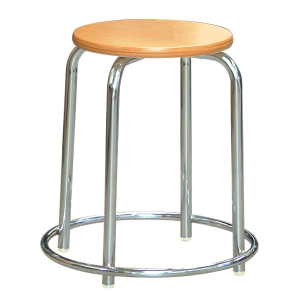 【P10倍】お買い物マラソン【1/24〜1/29】迄　スタッキング スツール 【外リング付き 同色5脚セット ナチュラル×クロームメッキ】 RW-3C 幅41.5cm 日本製 【代引不可】