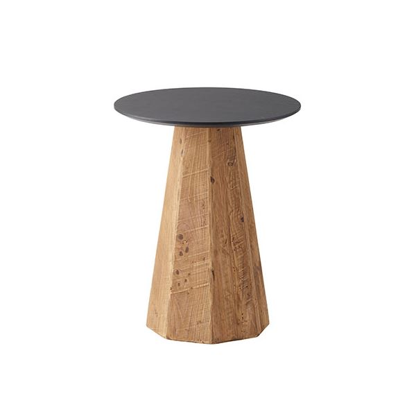 サイドテーブル 約幅45cm ブラック×オーク 天然木 パイン古材 リビング ダイニング インテリア家具 完成品