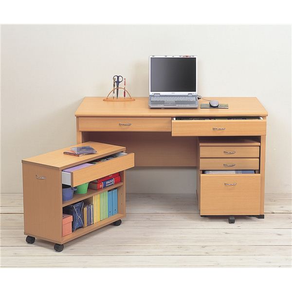 【BLACK FRIDAY P10倍 11/27迄】 システムパソコンデスク/学習机 【ナチュラル】 デスク板幅120cm ラッ..