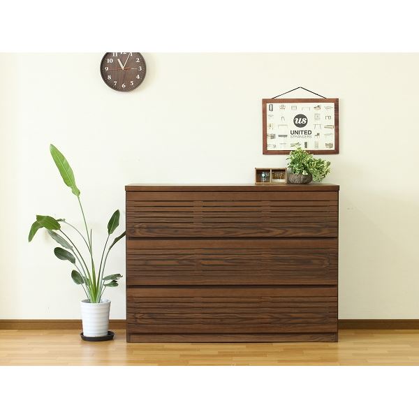 【P10倍】ブラックフライデー【11/21〜11/27】迄　ローチェスト（ウォルナット） 幅約120cm [完成品］【代引不可】