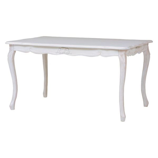 アンティーク風ダイニングテーブル/リビングテーブル 【長方形/幅135cm】 木製 『ハンプトンシリーズ』 姫系 【代引不可】