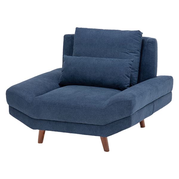ソファー 1人掛け 約幅108×奥行96×高さ71/82cm ネイビー 着脱式 脚付き ロー/ハイ兼用 組立品 リビング ダイニング【代引不可】(3)