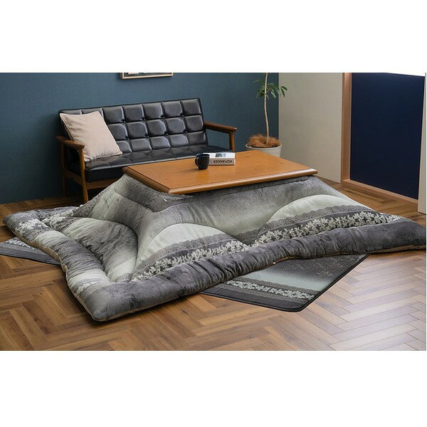 【P10倍】お買い物マラソン【1/9 20:00〜1/16 01:59】迄　こたつ布団 約205×245cm 長方形 グレー 単品 エレガンス 手洗い可 洗える フランネル こたつ掛布団 インテリア家具【代引不可】