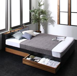 棚・コンセント付き2杯収納ベッド 国産カバーポケットコイルマットレス付き シングル 組立設置付