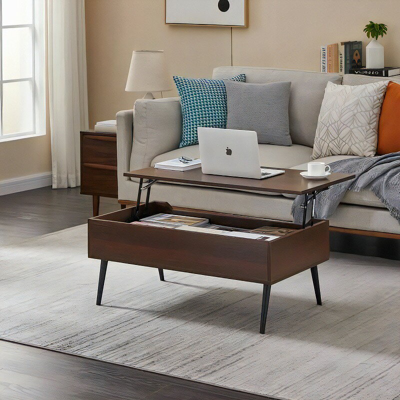 昇降テーブル 昇降式テーブル コンパクト ローテーブル 収納 テーブル 高さ調節 センターテーブル 幅90 リフティングテーブル ガス圧 テレワーク デスク リ...