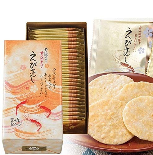 北陸限定 富山県限定 富山柿山 日の出屋製菓 えび恋し 金沢港水揚げ 甘えびせんべい 金沢の甘えびを包み込んだ、あっさり、サラダ味のうす焼きせんべい 富山米100％ 米菓 26枚 せんべい 煎餅 甘えびのサムネイル