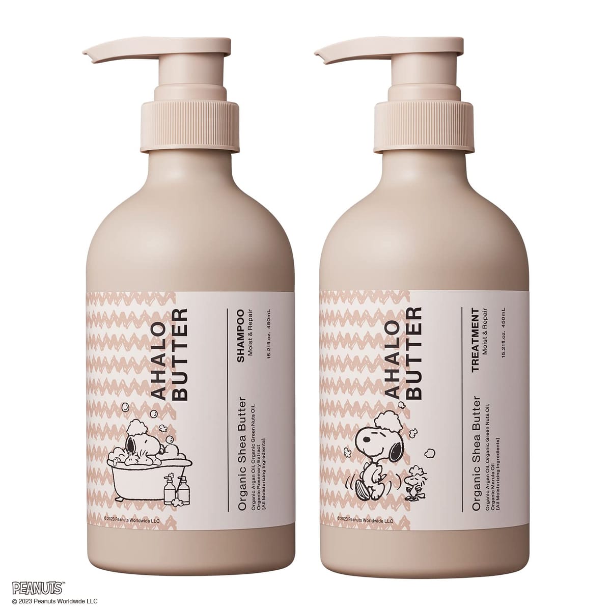 アハロバター モイスト＆リペア シャンプー＆ヘアトリートメント スヌーピーデザイン 限定セット（オーガニックシアバター）のサムネイル
