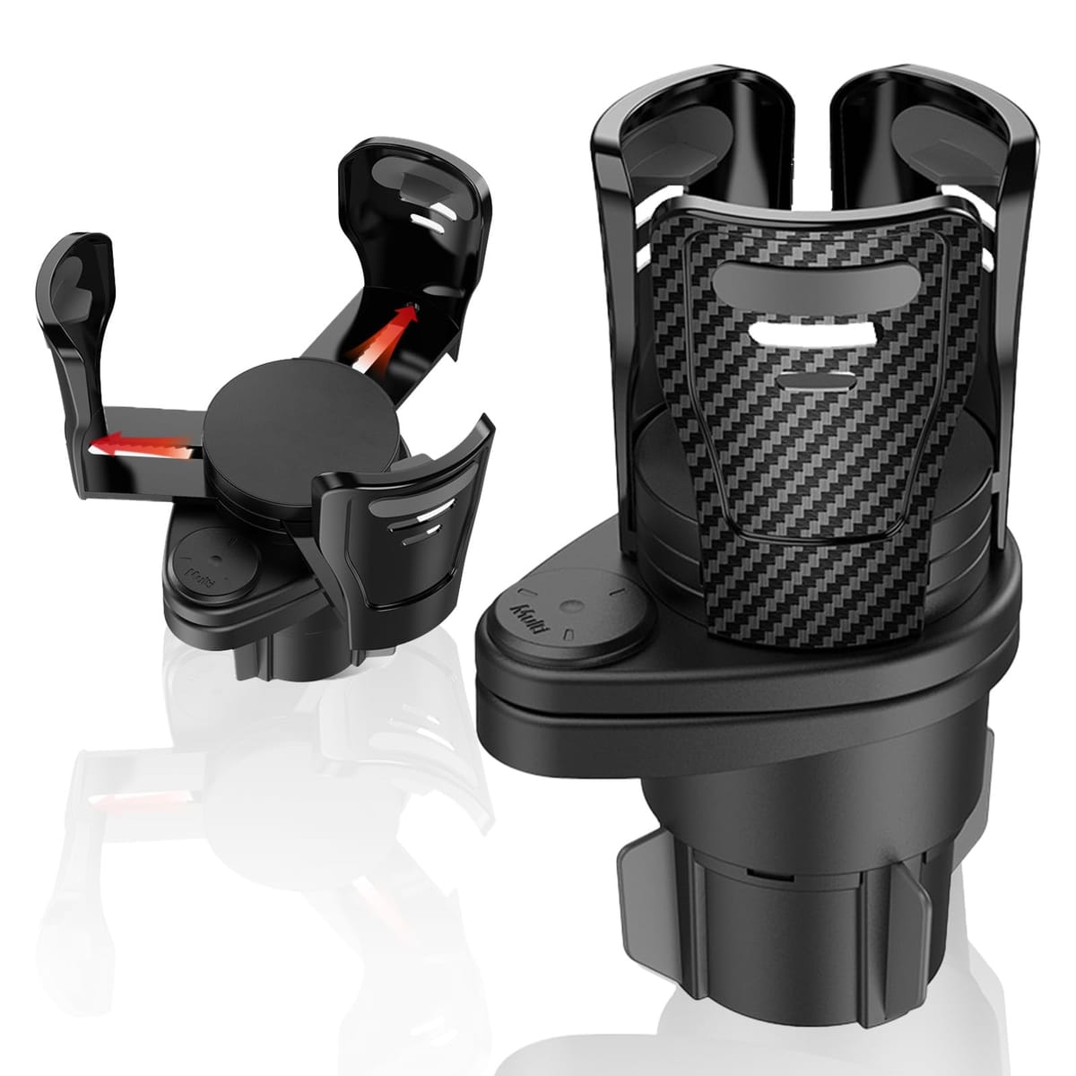 ONE-K マルチカップホルダー 車 ドリンクホルダー カー用品 回転式 アクセサリー カップホルダー ダブルドリンク 車用品 カー用品 増設 2口