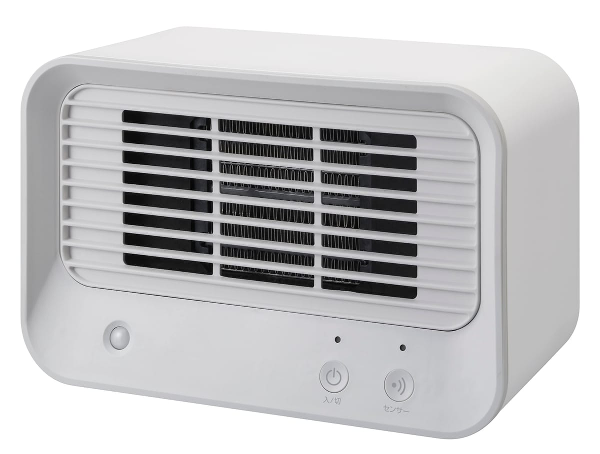 スリーアップ 人感センサー付 600W 暖房器具 ミニ セラミックヒーター ホワイ CH-T2232WHのサムネイル