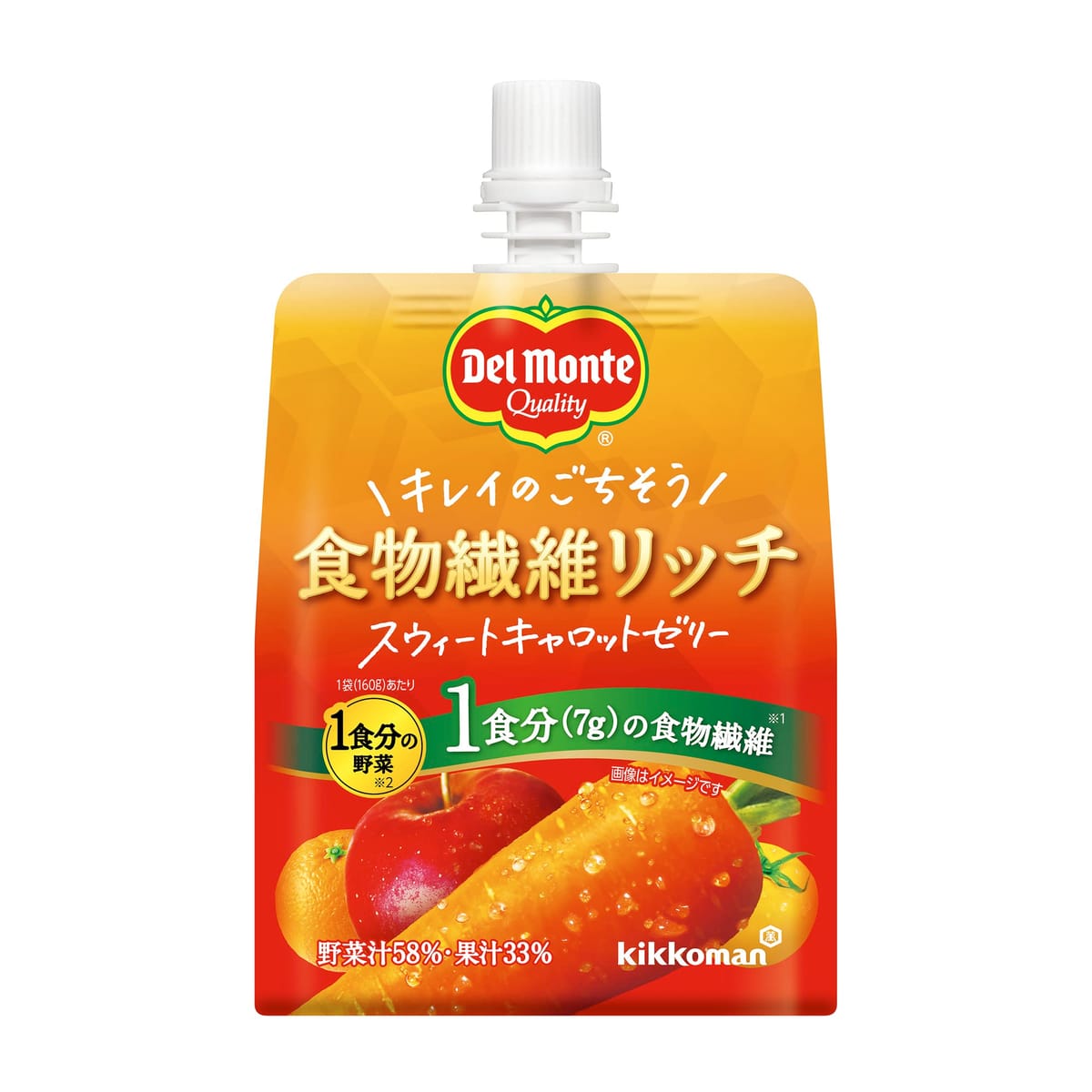 デルモンテ 食物繊維リッチ スウィートキャロットゼリー(ゼリー飲料) 160g×30個のサムネイル