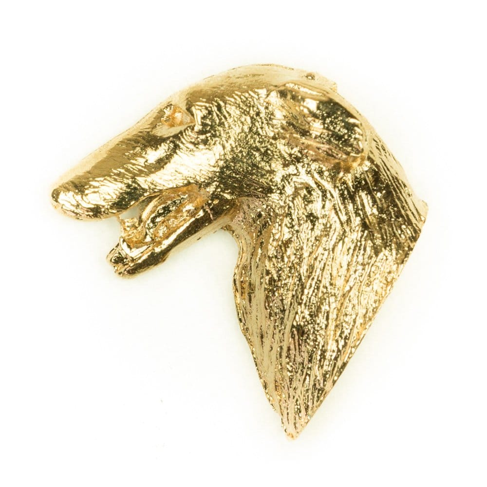 ボルゾイ イギリス製 22ctゴールドプレート アート ドッグ ピンバッジ コレクション