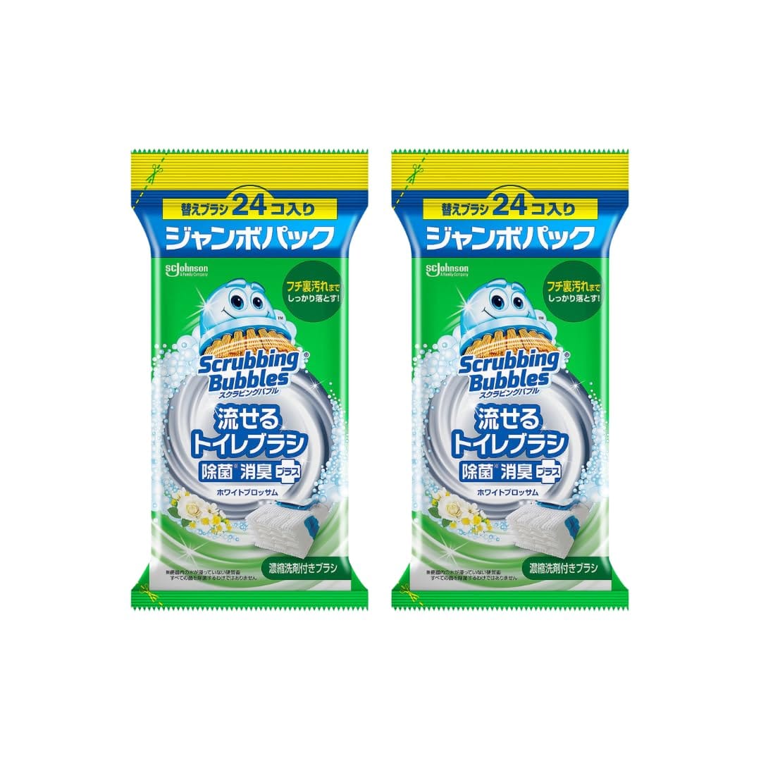 【まとめ買い】 スクラビングバブル 流せるトイレブラシ ホワイトブロッサムの香り 替えブラシ ジャンボパック 24個 × 2個