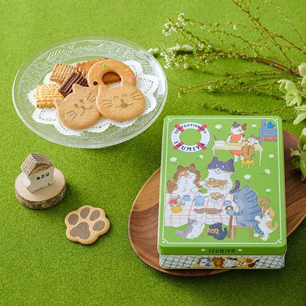 泉屋東京店 クッキー詰合せ ねこ缶「365日クッキーがつづる幸せ」 1缶（個包装20袋入） NEKO-22のサムネイル