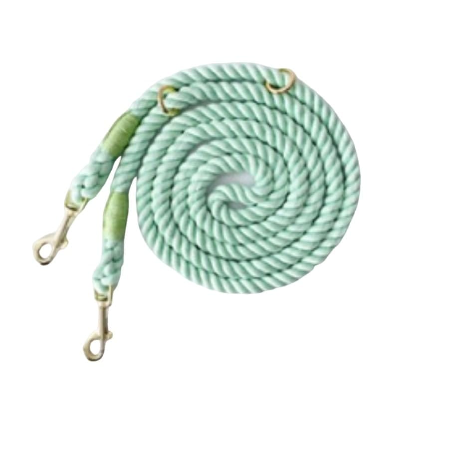 LovesPet ロング ショルダー リード 小型 犬 肩掛け ロープタイプ かわいい POP 中型犬向け 斜め掛け 多機能 ハンズフリー 230cm イヌ カラビナ (ミントグリーン)