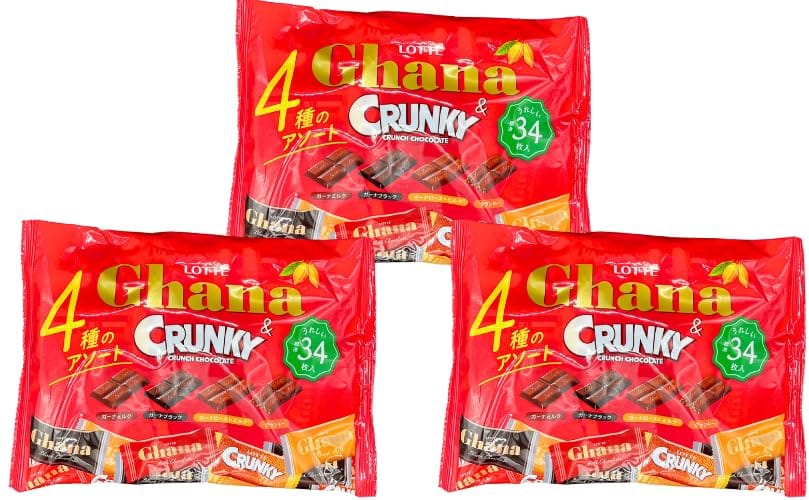 ロッテ ガーナ＆クランキー シェアパック 129g×3袋セットのサムネイル