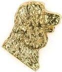 アイリッシュ・ウォーター・スパニエル イギリス製 22ctゴールドプレート アート ドッグ ピンバッジ コレクション