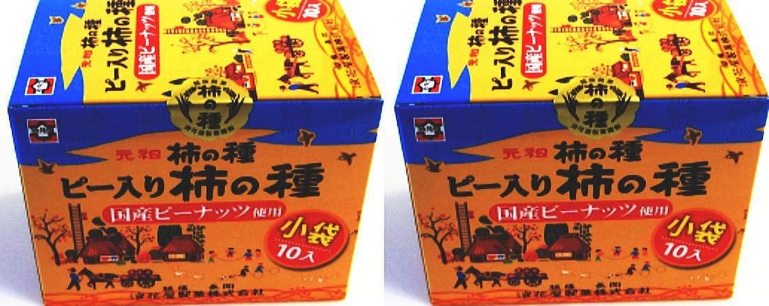 元祖柿の種 ピー入り柿の種 国産ピーナッツ使用 190g(19g×10) ×2箱のサムネイル