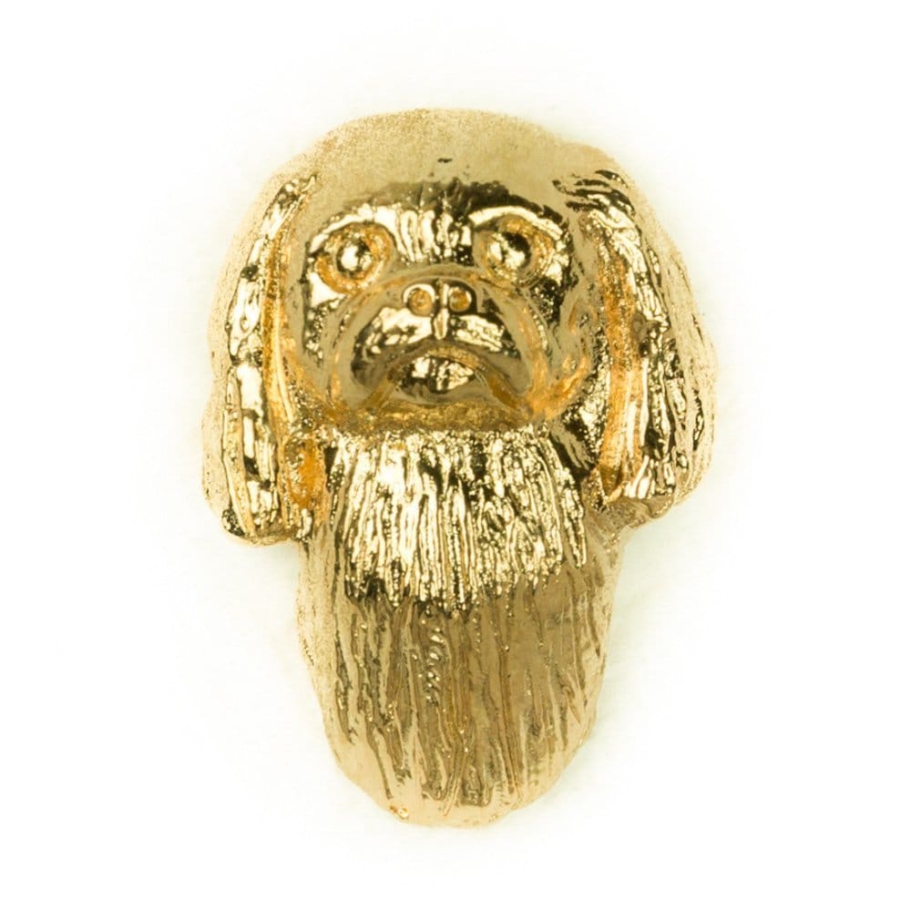 チン（狆） イギリス製 22ctゴールドプレート アート ドッグ ピンバッジ コレクション