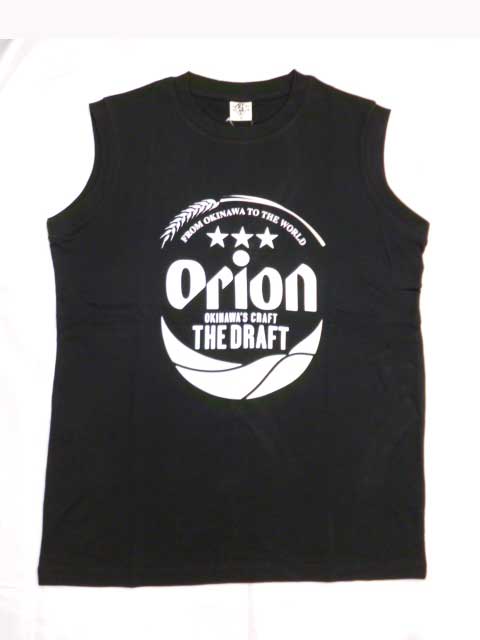 メール便ネコポス発送 送料込みオリオンTシャツ ノースリーブ BIGロゴ メンズ レディース ユニセックスモノクロ ブラック Lサイズ