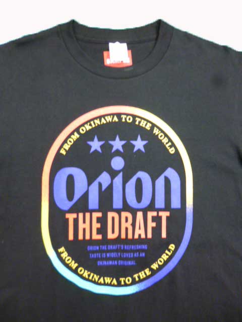 メール便ネコポス発送orion　オリオンビール・半袖　Tシャツメンズ　レディース　ユニセックスドラフト缶2024　デザインブラック　黒　XLサイズ