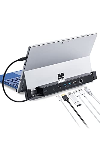 쥯 ɥå󥰥ơ Surface Pro8 /Pro7 /Pro7 Plus/Pro X/Go 3 / Go 2 /Go HDMI USB3ݡ ͭLAN PD100W 400-HUB039BK3
