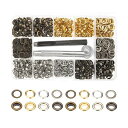 SHINIDE4色400組両面ハトメはとめパンチセット6mmレザークラフトスナップボタンハトメ玉カシメ座金DIY用品細工レザークラフト用打ち具