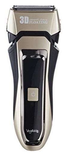 髭剃り 電気シェーバー VEGETABLE 充電式 交流式 3枚刃 防水 IPX7適合 予備外刃2枚付 GD-S308 (ゴールド)