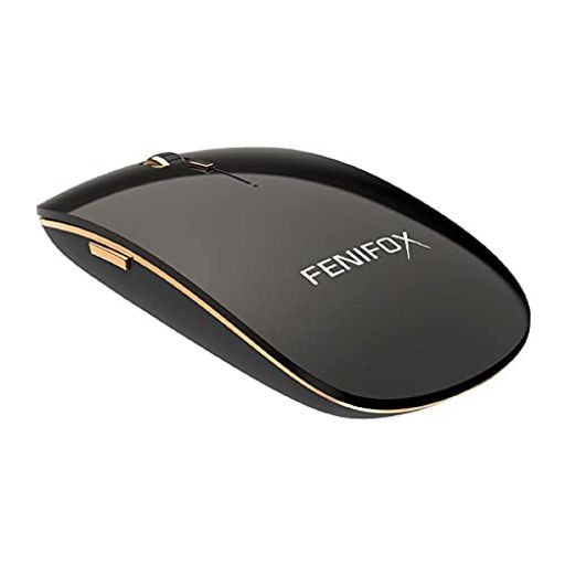 BLUETOOTH マウス FENIFOX 無線 マウス ワイヤレス 静音小型薄型 携帯 人間工学 音がしない 光学式 MOUSE LAPTOP COMPUTER PC MAC 用 - 黒い ブラック