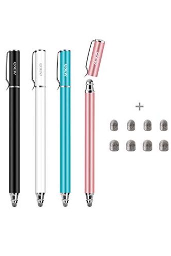 スタイラスペンMEKO(第2世代)4本セットタッチペンスマホiPhoneiPadスタイラスペンAndroidスマートフォンタブレット用ペン導電繊維ペン先ブラック...